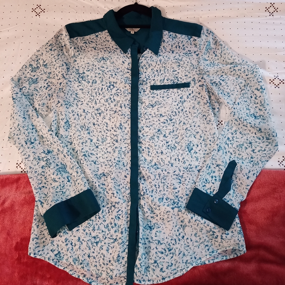 Guess sheer long sleeve button down